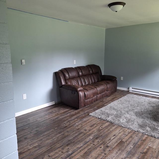 167 Mechanic Falls Rd, Poland, ME 04274 - living area featuring a baseboard radiator and wood finished floors
