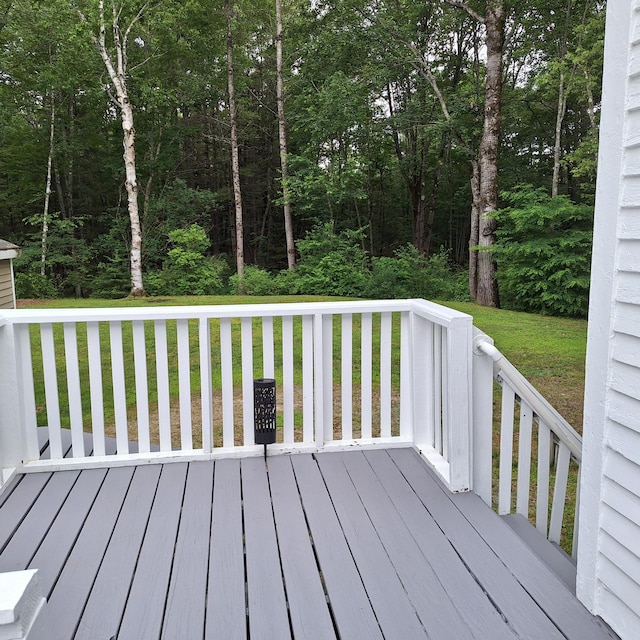 167 Mechanic Falls Rd, Poland, ME 04274 - wooden deck with a lawn