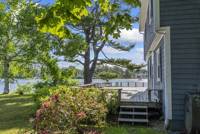 16 Christensen Ln, Kennebunk, ME 04043 - view of yard featuring a deck with water view