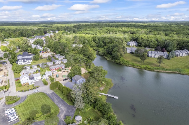 16 Christensen Ln, Kennebunk, ME 04043 - aerial overview of property's location with a forest and a large body of water