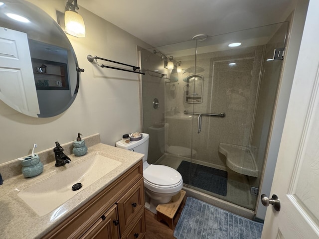 71 Garland Rd, Dixmont, ME 04932 - full bathroom with a stall shower and vanity