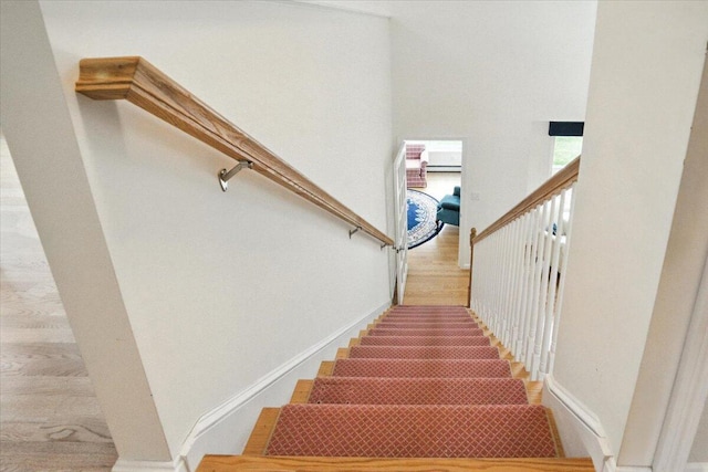 17 Beryl Loop Unit F65, Topsham, ME 04086 - stairway featuring baseboards and wood finished floors