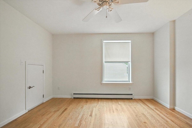17 Beryl Loop Unit F65, Topsham, ME 04086 - empty room featuring baseboard heating, light wood-style floors, and ceiling fan
