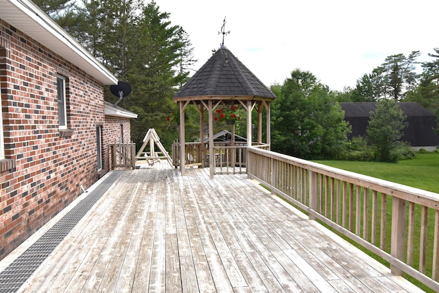 94 Blaisdell Rd, Newport, ME 04953 - wooden deck with a gazebo