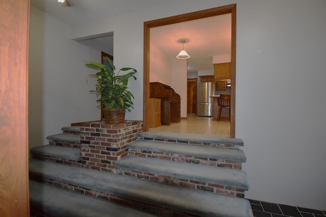 94 Blaisdell Rd, Newport, ME 04953 - staircase featuring tile patterned floors