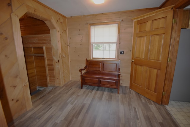 94 Blaisdell Rd, Newport, ME 04953 - foyer entrance with wood finished floors and wood walls