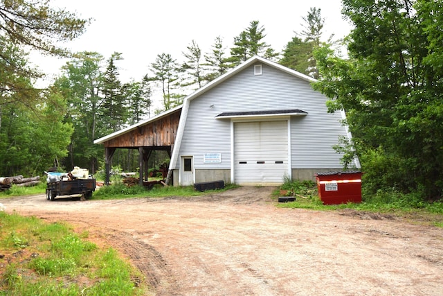 94 Blaisdell Rd, Newport, ME 04953 - garage featuring dirt driveway
