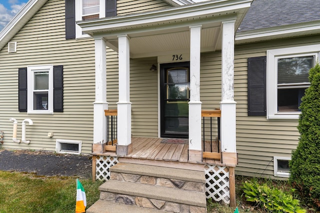 736 Webster St, Lewiston, ME 04240 - doorway to property with covered porch