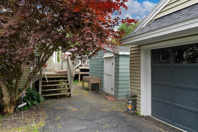 736 Webster St, Lewiston, ME 04240 - view of patio / terrace featuring a storage unit and a wooden deck