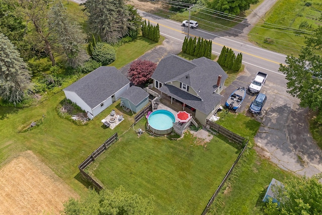 736 Webster St, Lewiston, ME 04240 - view from above of property with a pool