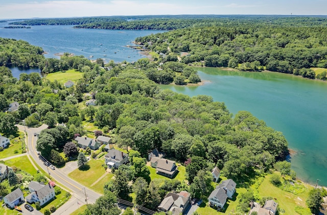 239 Ocean Point Rd, Boothbay, ME 04544 - aerial view of a heavily wooded area and a nearby body of water