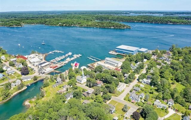 239 Ocean Point Rd, Boothbay, ME 04544 - drone / aerial view of a nearby body of water and a forest