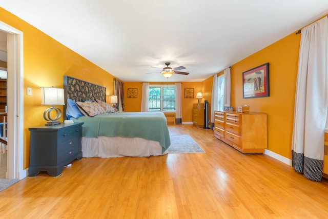 36 Woodlawn Ave, Auburn, ME 04210 - bedroom featuring light wood-style floors and ceiling fan