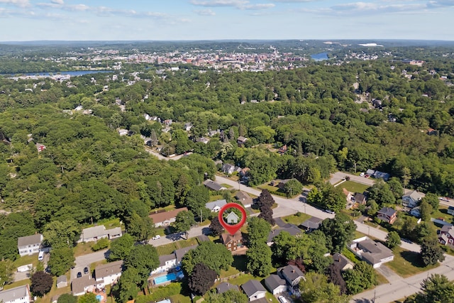 36 Woodlawn Ave, Auburn, ME 04210 - bird's eye view of a forest and a nearby body of water