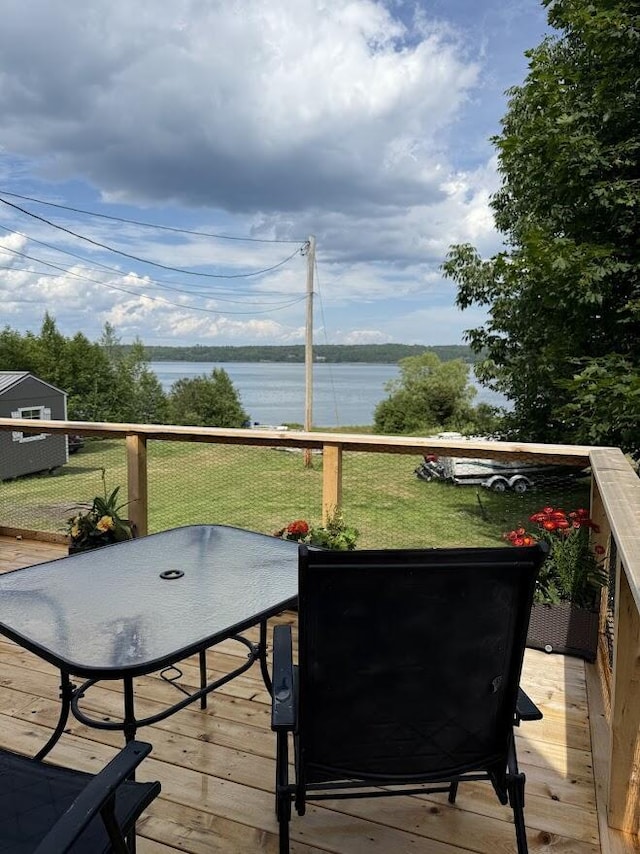 631 US Rt 1, Robbinston, ME 04671 - deck featuring a water view and a lawn