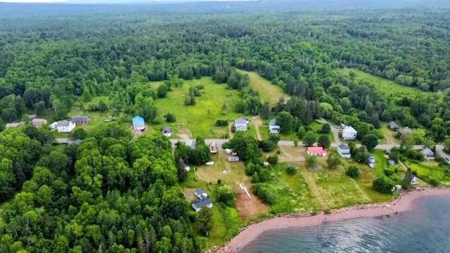 631 US Rt 1, Robbinston, ME 04671 - aerial view of property and surrounding area featuring a heavily wooded area and a nearby body of water
