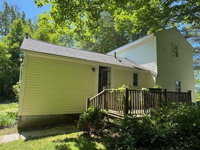 27 Dodge Rd, Edgecomb, ME 04556 - rear view of property featuring a wooden deck