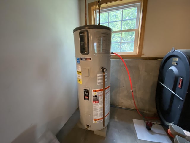48 Stoney Ridge Rd, Eddington, ME 04428 - utility room featuring water heater and heating fuel