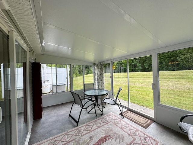 35A Birchbrook Ln Unit 35A, Levant, ME 04456 - sunroom / solarium featuring vaulted ceiling