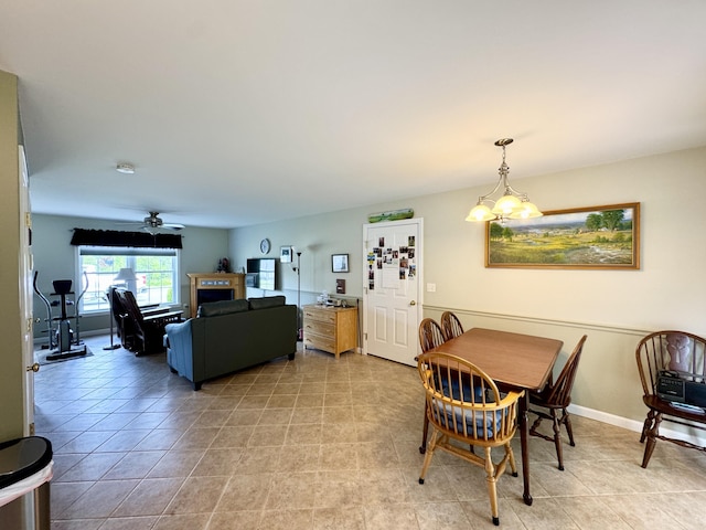 35A Birchbrook Ln Unit 35A, Levant, ME 04456 - dining space featuring ceiling fan and a chandelier