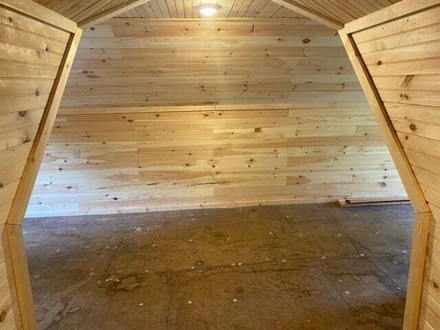 6 Chicken St, Starks, ME 04911 - bonus room with wood walls, wood ceiling, and lofted ceiling