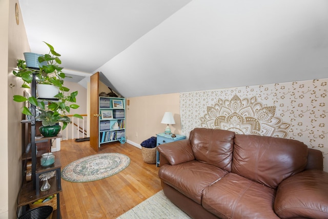 97 Forest Ave, Orono, ME 04473 - living room featuring wood finished floors and lofted ceiling