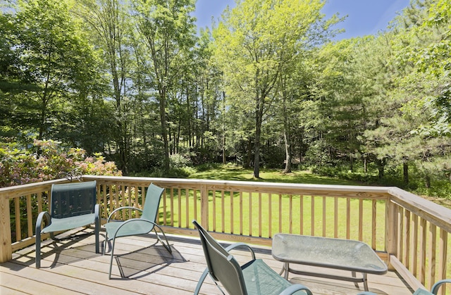 302 Townsend Ave, Boothbay Harbor, ME 04538 - wooden terrace with a lawn