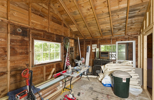 302 Townsend Ave, Boothbay Harbor, ME 04538 - miscellaneous room with vaulted ceiling and wooden ceiling
