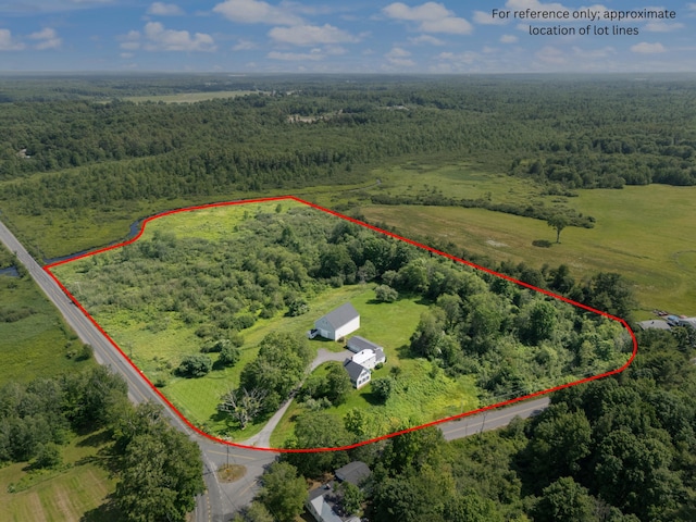 426 Meadow Rd, Topsham, ME 04086 - aerial overview of property's location featuring a forest and property parcel outlined