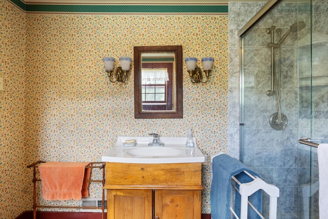 426 Meadow Rd, Topsham, ME 04086 - full bathroom with vanity and a shower stall