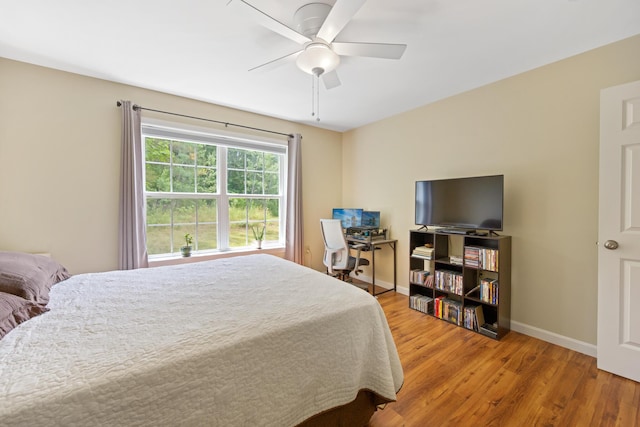 31 Silas Warren Dr, Hermon, ME 04401 - bedroom featuring wood finished floors and a ceiling fan
