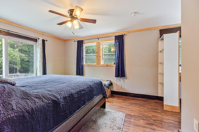 71 Morgan Rd, Burnham, ME 04922 - bedroom with wood finished floors and a ceiling fan