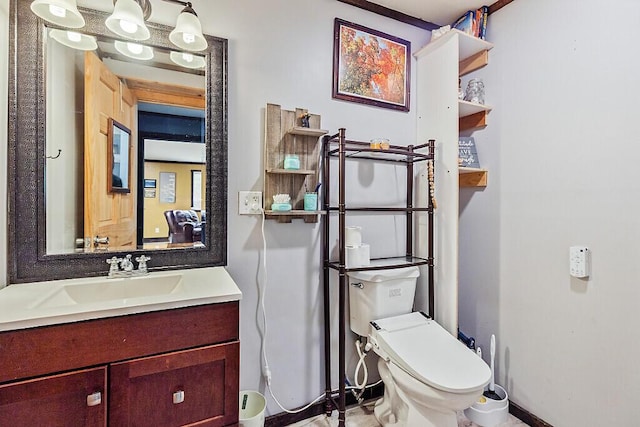 71 Morgan Rd, Burnham, ME 04922 - half bathroom featuring vanity and toilet