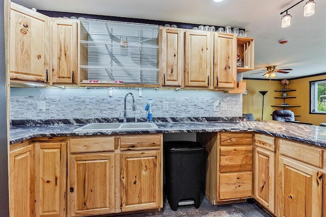 71 Morgan Rd, Burnham, ME 04922 - kitchen featuring a sink and ceiling fan