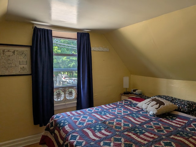 419 Common Rd, Union, ME 04862 - bedroom with lofted ceiling