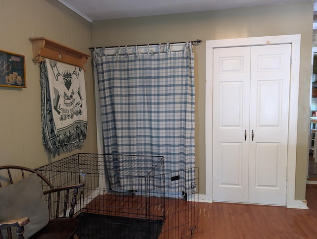 419 Common Rd, Union, ME 04862 - bathroom featuring wood finished floors and baseboards