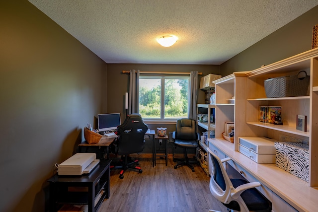 78 Lakeview Rd, Glenburn, ME 04401 - office area with a textured ceiling and wood finished floors