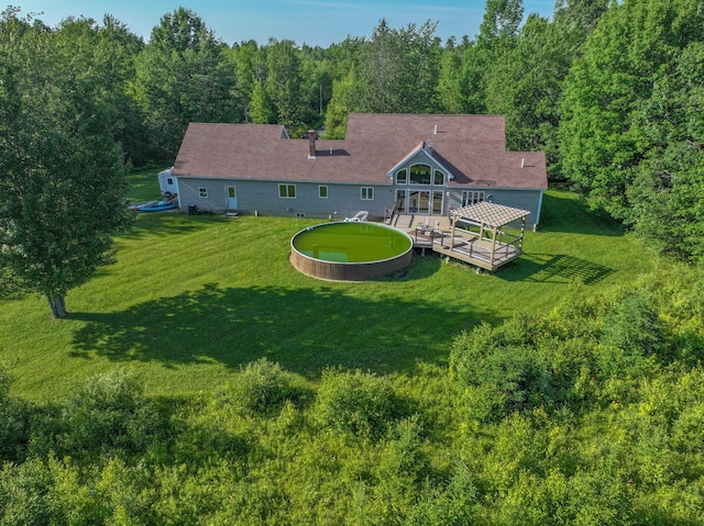 78 Lakeview Rd, Glenburn, ME 04401 - view from above of property featuring a heavily wooded area