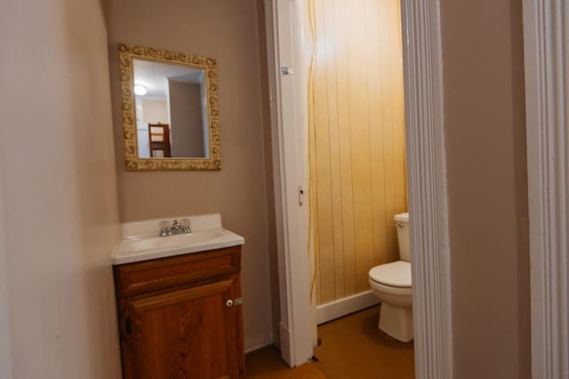 18/20 Beech St, East Millinocket, ME 04430 - bathroom with vanity and wooden walls