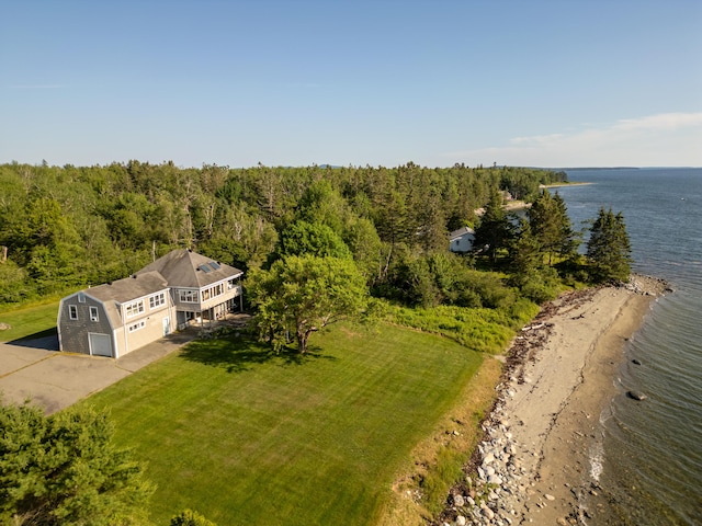 48 Sheltons Rd, Trenton, ME 04605 - view from above of property with a large body of water and a heavily wooded area
