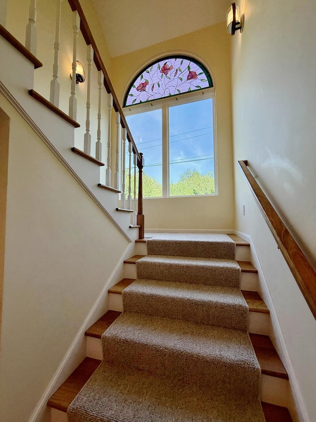 48 Sheltons Rd, Trenton, ME 04605 - staircase featuring baseboards