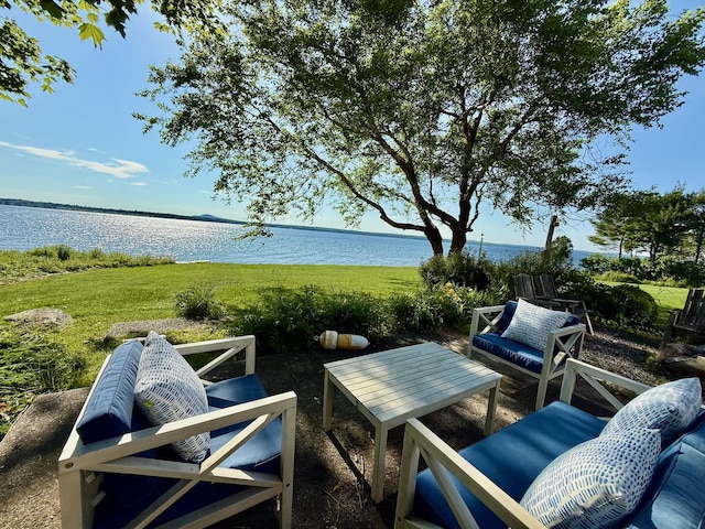 48 Sheltons Rd, Trenton, ME 04605 - view of patio / terrace featuring a water view