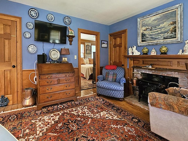 8 Longfellow School Rd, Bristol, ME 04539 - living area with wood finished floors and a fireplace