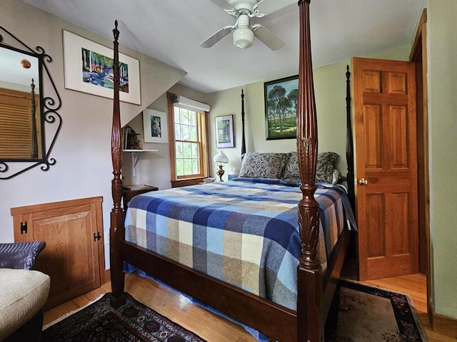 8 Longfellow School Rd, Bristol, ME 04539 - bedroom featuring wood finished floors and ceiling fan