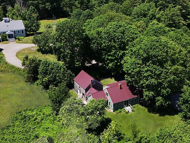 8 Longfellow School Rd, Bristol, ME 04539 - aerial view of property and surrounding area with a forest