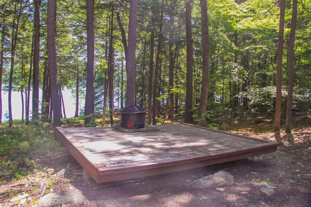 42 Knowles Point Rd, Bridgton, ME 04009 - wooden deck with a grill