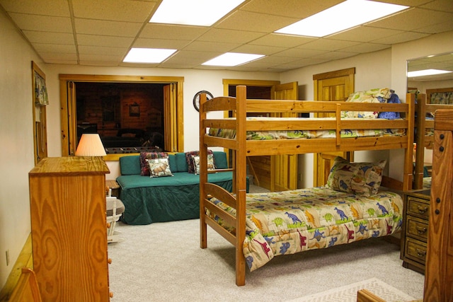 42 Knowles Point Rd, Bridgton, ME 04009 - carpeted bedroom with a drop ceiling