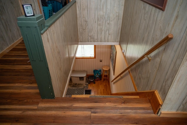 143 Mayfield Rd, Moscow, ME 04920 - stairway featuring wood finished floors and wood walls