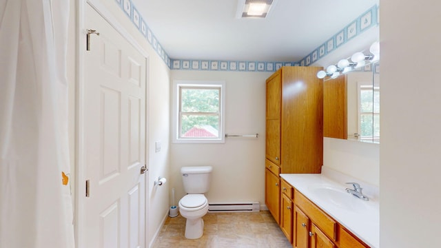 452 Flat Rd, Bethel, ME 04217 - bathroom featuring a baseboard radiator and vanity