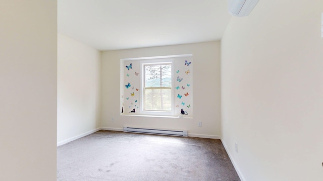 452 Flat Rd, Bethel, ME 04217 - spare room featuring baseboard heating and carpet floors